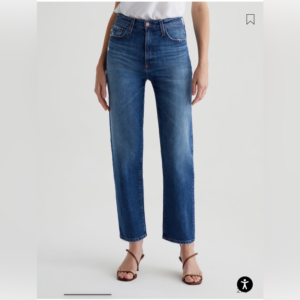 NWT! AG Adriano Goldschmied Rian High-Rise Straight Leg Jeans, Size 26